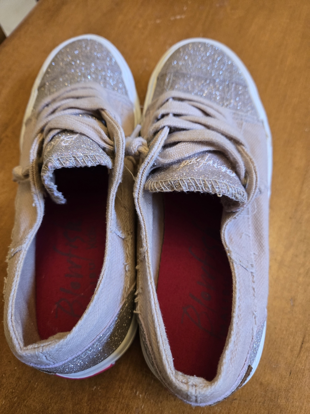 Girls' Pink Glitter Accent Low-Top Sneakers